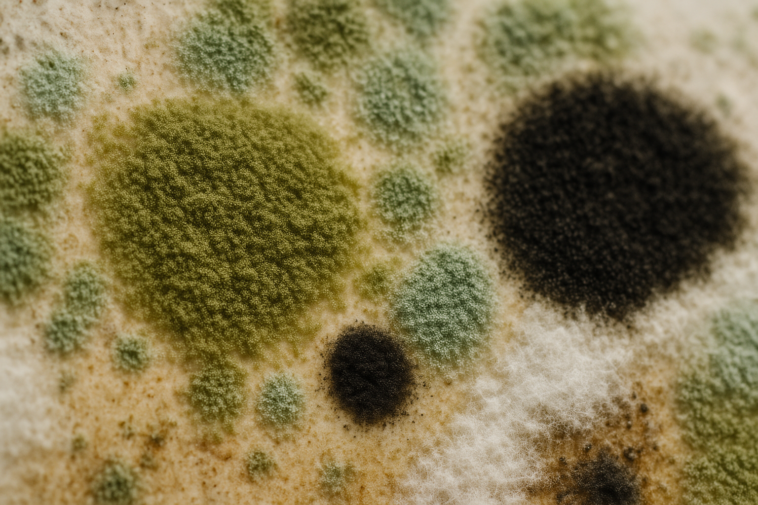 Different types of household mold on surfaces in a South Florida home
