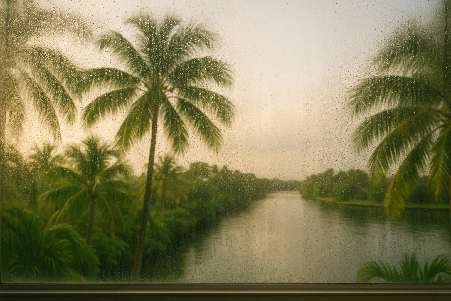 Humid coastal air over Pompano Beach homes near the Intracoastal